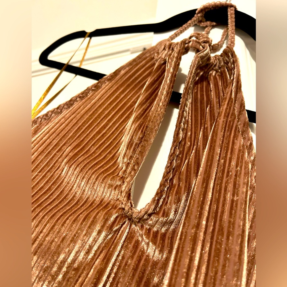 Pre loved: sexy halter bodysuit piece by Pull & Bear. Silky Corduroy.